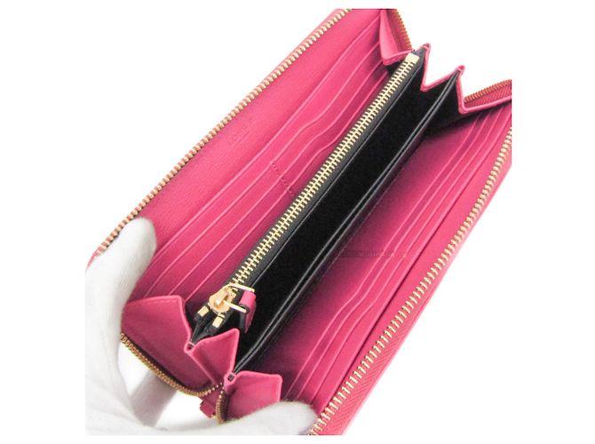 Cartera larga de cuero para mujer con botón Anagram Loewe Rosa - vista 4