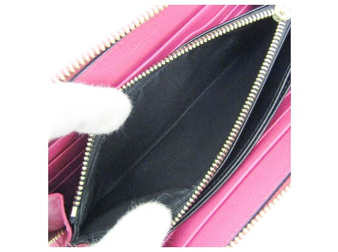 Cartera larga de cuero para mujer con botón Anagram Loewe Rosa - vista 5