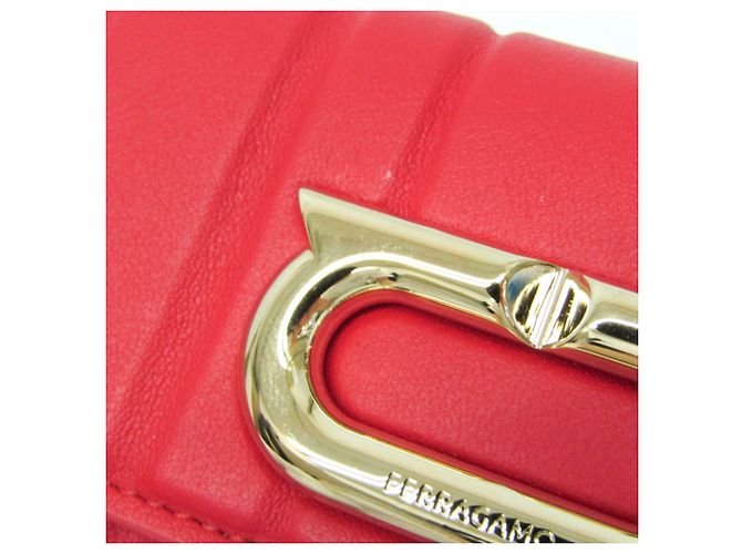 Carteira de couro feminina Gancini da Salvatore Ferragamo Vermelho - vista 10