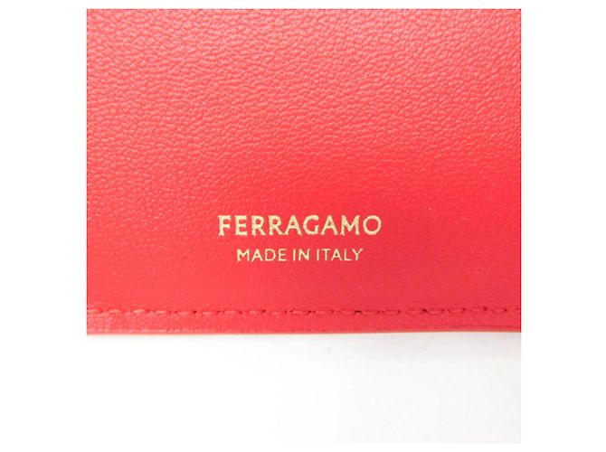 Carteira de couro feminina Gancini da Salvatore Ferragamo Vermelho - vista 12