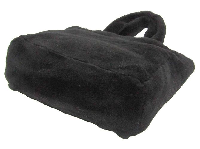 Prada MONTONE 1BF130 Fell Tote Bag Schwarz - Ansicht 3