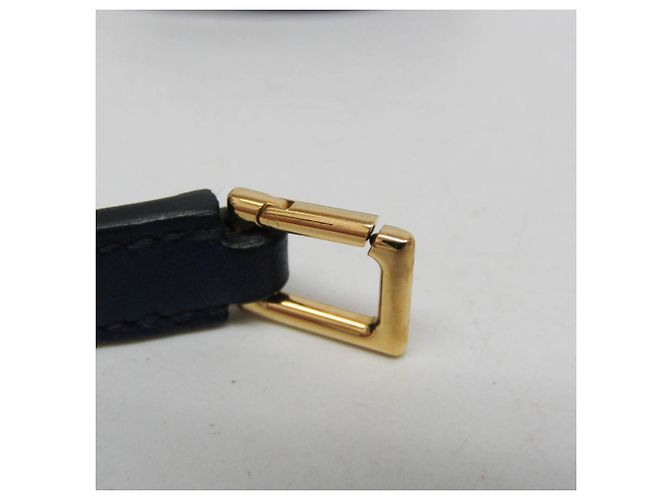 Pulseira de couro e metal Rivale Double Tour da Hermès Dourado Azul marinho - vista 7