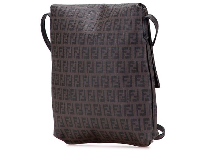 Borsa a tracolla Fendi Zucchino Spalmati marrone Marrone scuro - vista 2