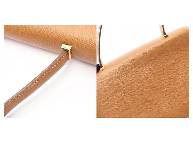 Borsa a mano Hermès Piano Oro Marrone - vista 5