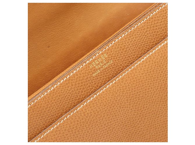Borsa a mano Hermès Piano Oro Marrone - vista 7