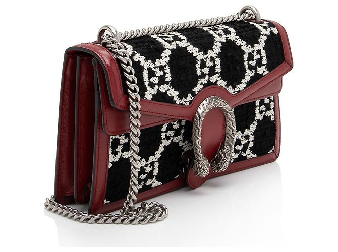 Borsa a Spalla Piccola Dionysus GG Tweed di Gucci Nero - vista 2