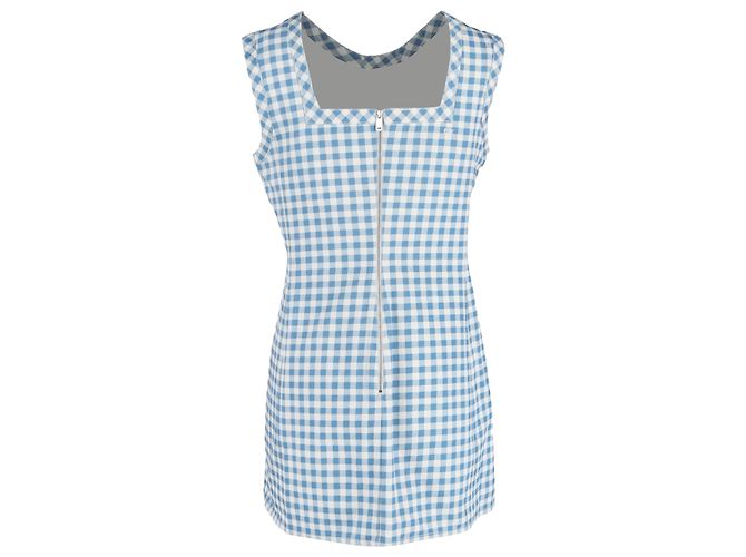 Autre Marque Vestido Mini Gingham Emmy en Algodón Azul de Emilia Wickstead - vista 3
