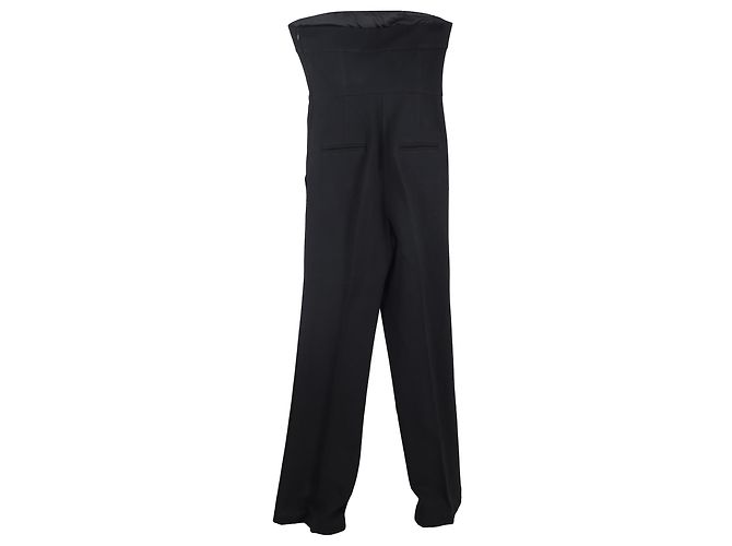 Trägerloser Jumpsuit mit geradem Bein von Theory aus schwarzer Viskose - Ansicht 2