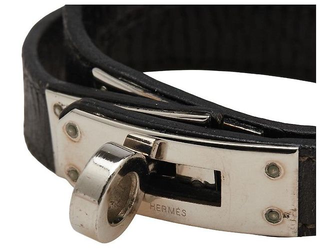 Bracciale Kelly Double Tour in Vitello Box di Hermès Nero - vista 3