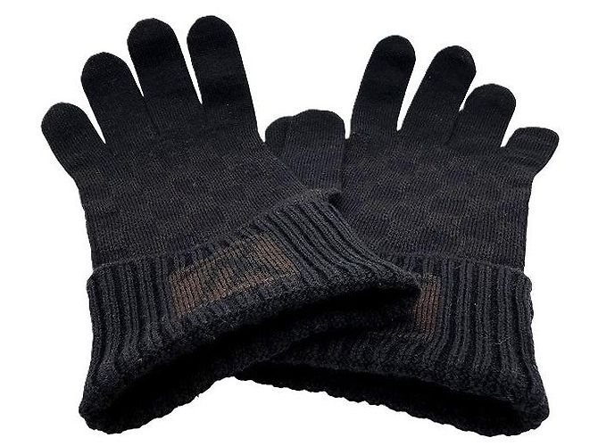 Guanti Louis Vuitton Gon Petit Damier Graphite Nero - vista 8