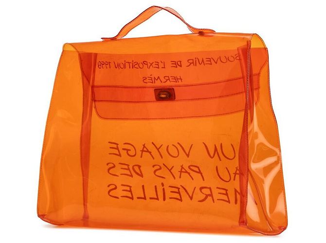 Hermès Vinyl Kelly Handtasche Orange - Ansicht 2