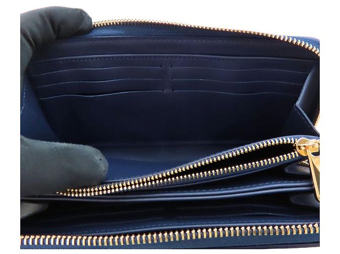 Louis Vuitton Zippy Wallet Monogram Mahina Long Wallet Blue - view 8