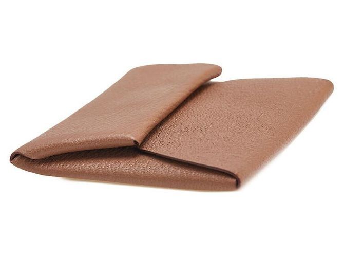 Monedero Bastia de cabra Hermès Castaño - vista 4