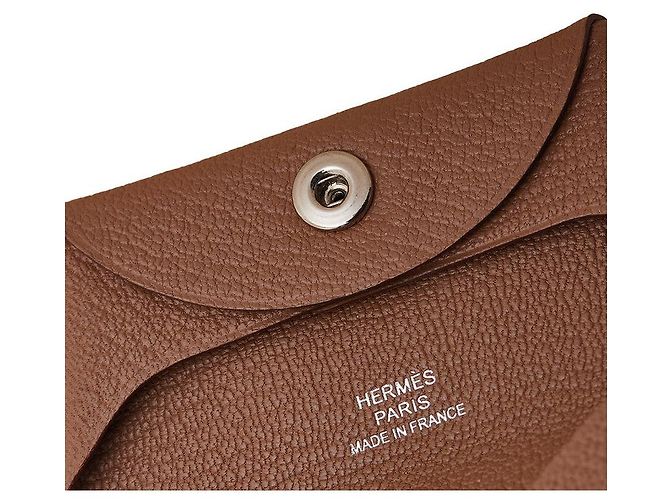 Monedero Bastia de cabra Hermès Castaño - vista 6