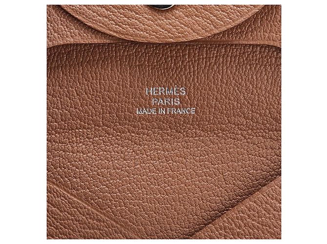 Monedero Bastia de cabra Hermès Castaño - vista 8