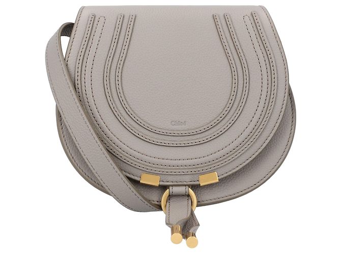 Bolsa Chloé Marcie Small Saddle Cinza - vista 2