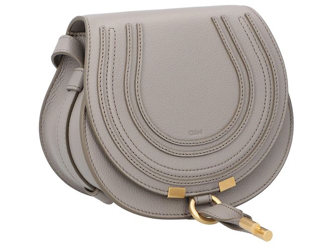 Bolsa Chloé Marcie Small Saddle Cinza - vista 3