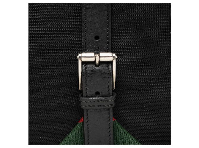 Große Gucci Techno Canvas Web Schnalle Tote Schwarz - Ansicht 10