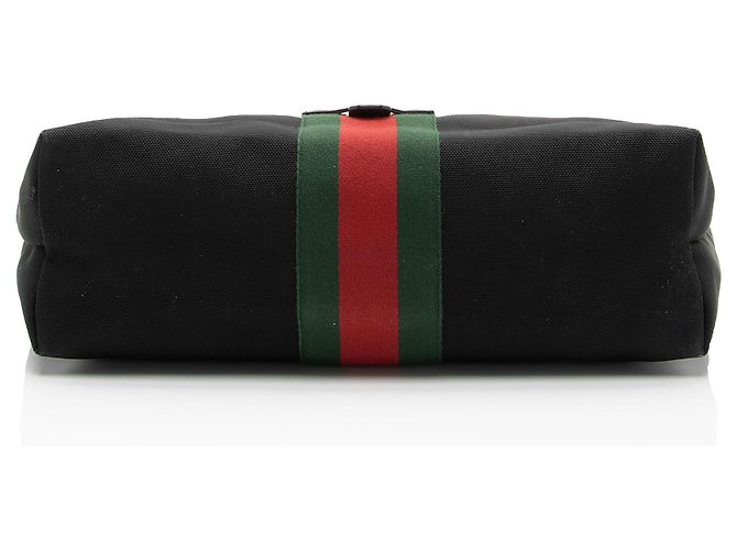 Große Gucci Techno Canvas Web Schnalle Tote Schwarz - Ansicht 4