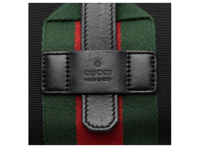 Große Gucci Techno Canvas Web Schnalle Tote Schwarz - Ansicht 9