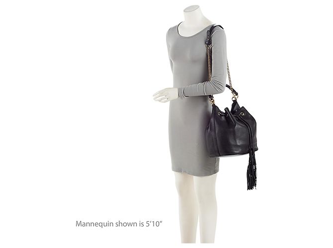 Borsa a secchiello Miss Bamboo in pelle Gucci Nero - vista 5