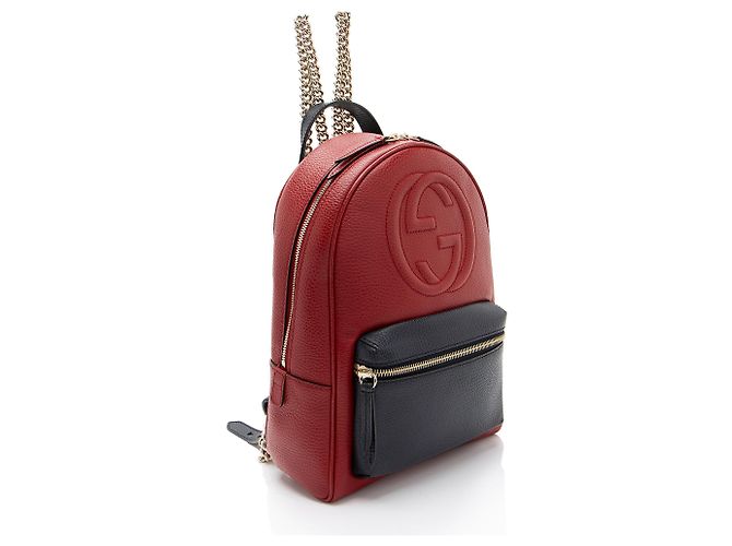 Gucci Leather Soho Chain Backpack Blue - view 2