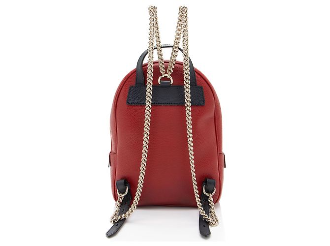 Gucci Leather Soho Chain Backpack Blue - view 3