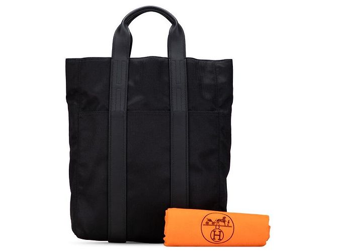 Bolso Tote de Nylon y Cuero Acapulco de Hermès Negro - vista 10