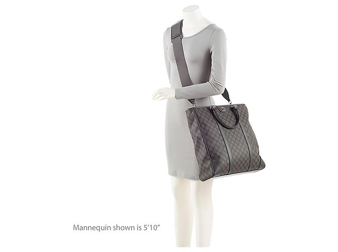 Gucci GG Supreme Ophidia Vertikale Mittelgroße Tasche Grau - Ansicht 5