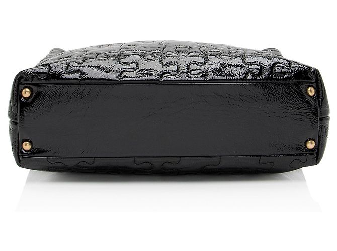 Gabrielle Chanel Patentleder Puzzle Tote Schwarz - Ansicht 4