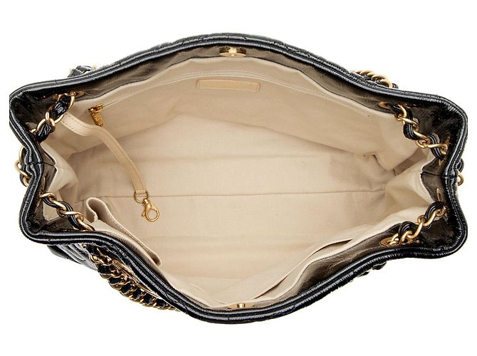 Gabrielle Chanel Patentleder Puzzle Tote Schwarz - Ansicht 7