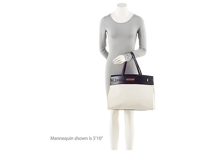 Saint Laurent Canvas Leder Manhattan Medium Satchel - Ansicht 5