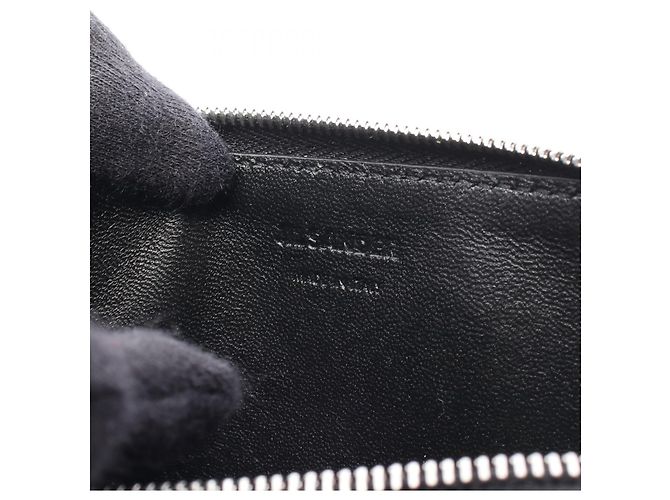 Tarjetero de cuero Jil Sander Negro - vista 3