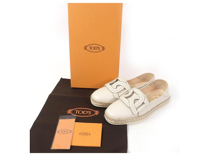 Tod's Tod’s KATE 2WAY Leder Espadrilles Beige Roh - Ansicht 2