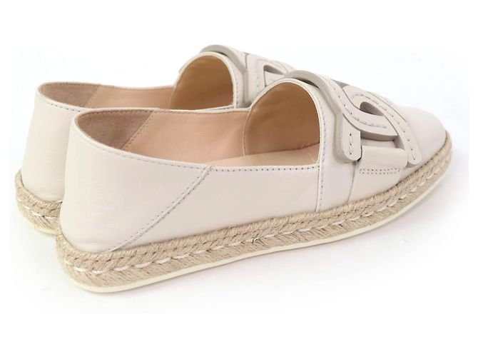 Tod's Tod’s KATE 2WAY Leder Espadrilles Beige Roh - Ansicht 3