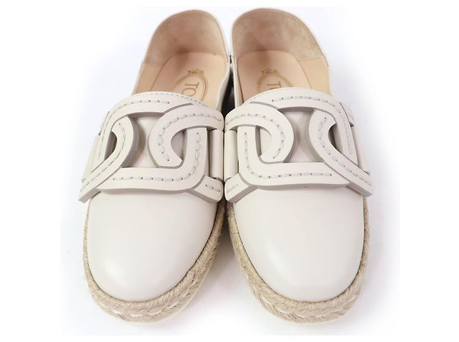 Tod's Tod’s KATE 2WAY Leder Espadrilles Beige Roh - Ansicht 4