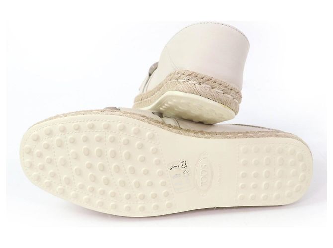 Tod's Tod’s KATE 2WAY Leder Espadrilles Beige Roh - Ansicht 7