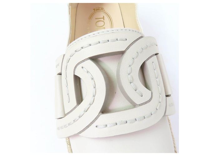 Tod's Tod’s KATE 2WAY Leder Espadrilles Beige Roh - Ansicht 9