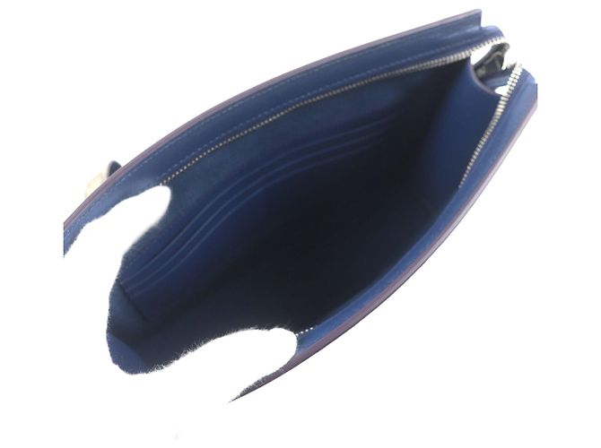 Pochette Clutch Piccola Borsa da Lavoro Gucci GG Supreme Beige Blu navy - vista 7