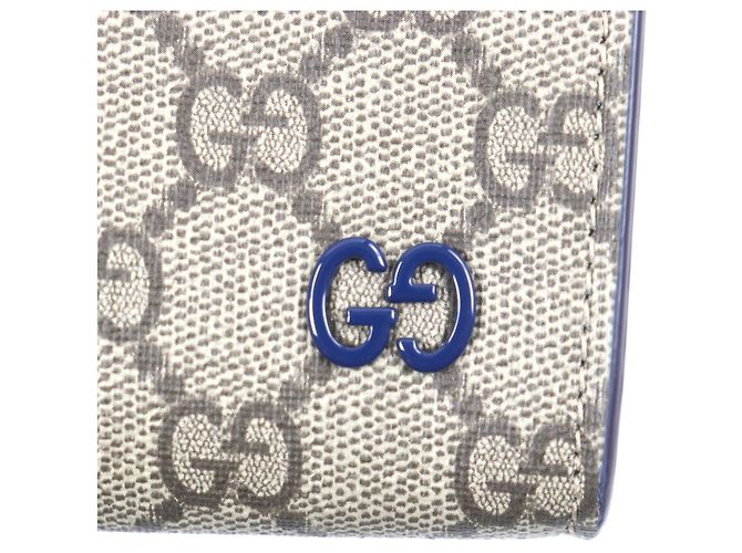 Pochette Clutch Piccola Borsa da Lavoro Gucci GG Supreme Beige Blu navy - vista 8