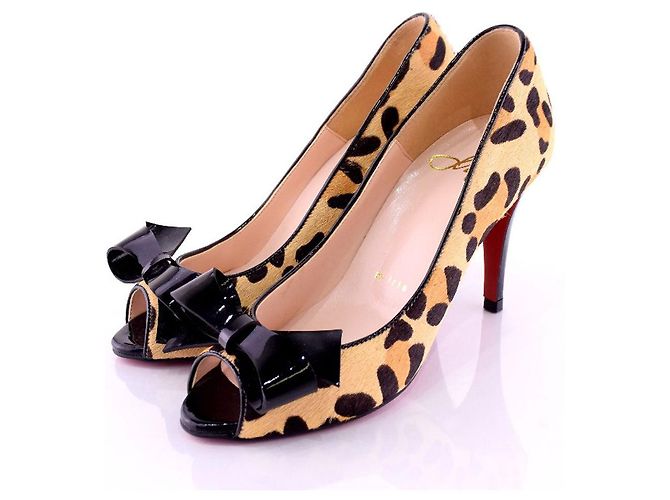 Autre Marque Harako Leder Pumps aus der ES-Kollektion Beige Leopardenprint - Ansicht 2