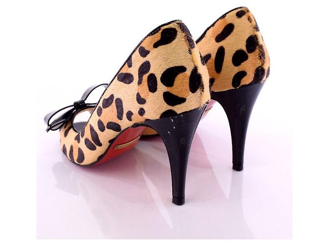 Autre Marque Harako Leder Pumps aus der ES-Kollektion Beige Leopardenprint - Ansicht 3
