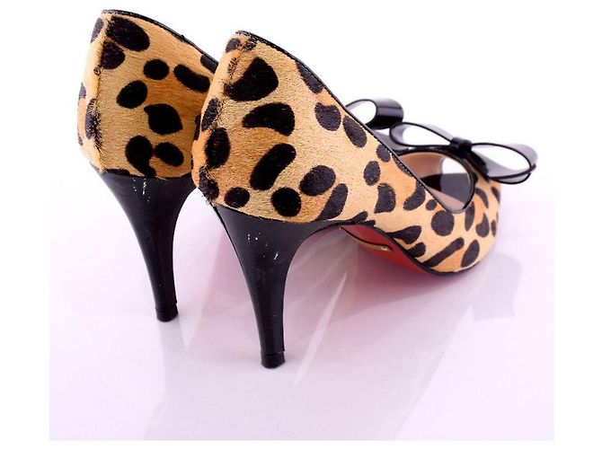 Autre Marque Harako Leder Pumps aus der ES-Kollektion Beige Leopardenprint - Ansicht 4