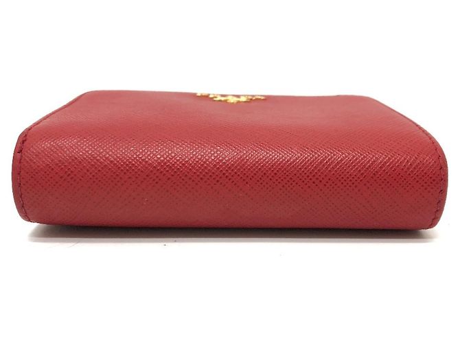 Billetera bifold de cuero Saffiano rojo Prada 1ML018 Roja - vista 4