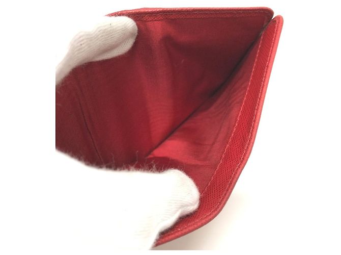 Billetera bifold de cuero Saffiano rojo Prada 1ML018 Roja - vista 9