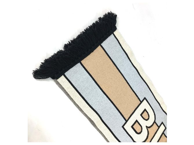 Scaldacollo in cashmere Burberry Bianco Beige Blu chiaro - vista 4