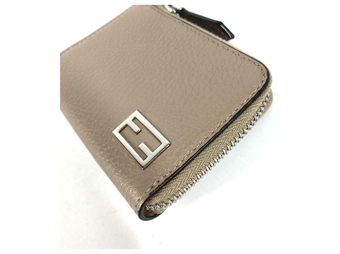 Monedero de cuero beige Fendi - vista 3