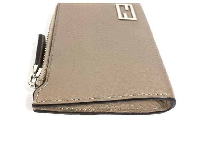 Monedero de cuero beige Fendi - vista 5