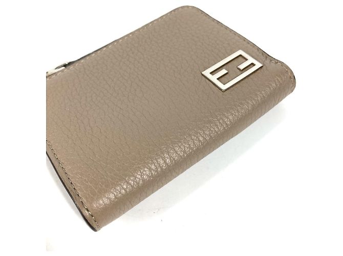 Monedero de cuero beige Fendi - vista 6