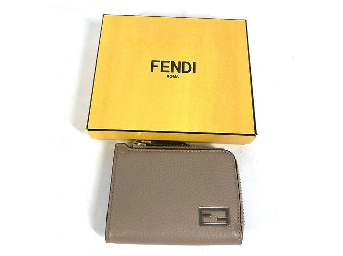 Monedero de cuero beige Fendi - vista 8